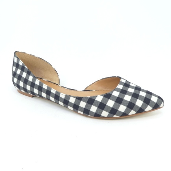 J. Crew Factory Shoes - J Crew Classic d'Orsay Gingham Flats Sz 8